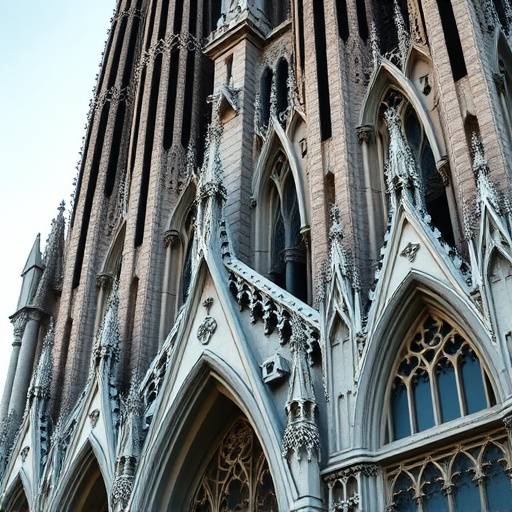 Fachada detallada de la Sagrada Familia en Barcelona