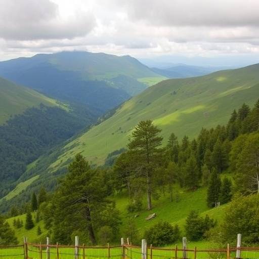 Impresionante paisaje de acantilados verdes en el Pa&radic;&ne;s Vasco